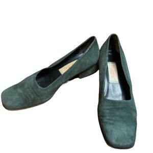 VINTAGE Byblos Suede Green Heels